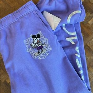 NWT Disney 100 XXL 2XL Purple Adult Sweatpants Joggers
